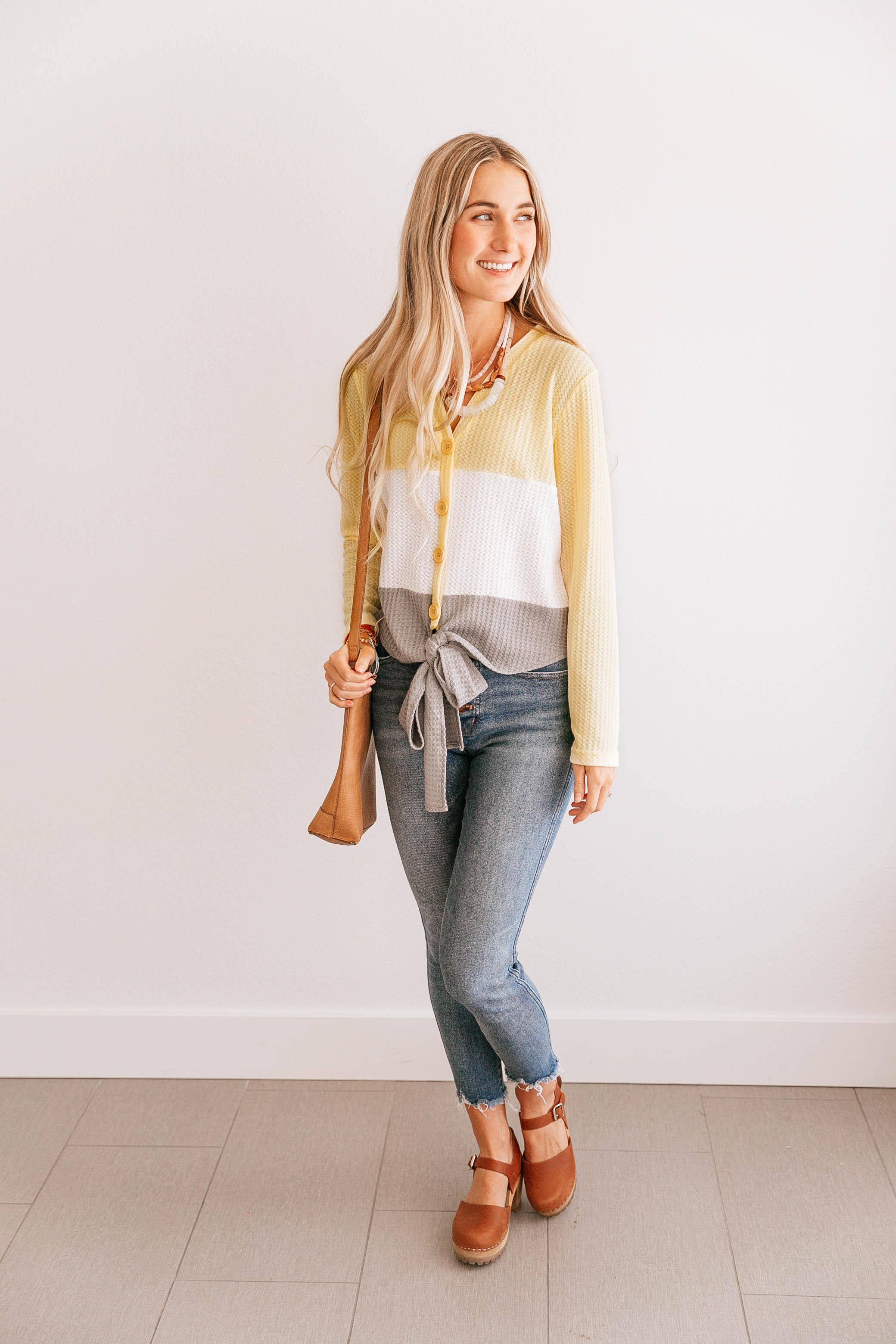 Waffle Knit Button up Top