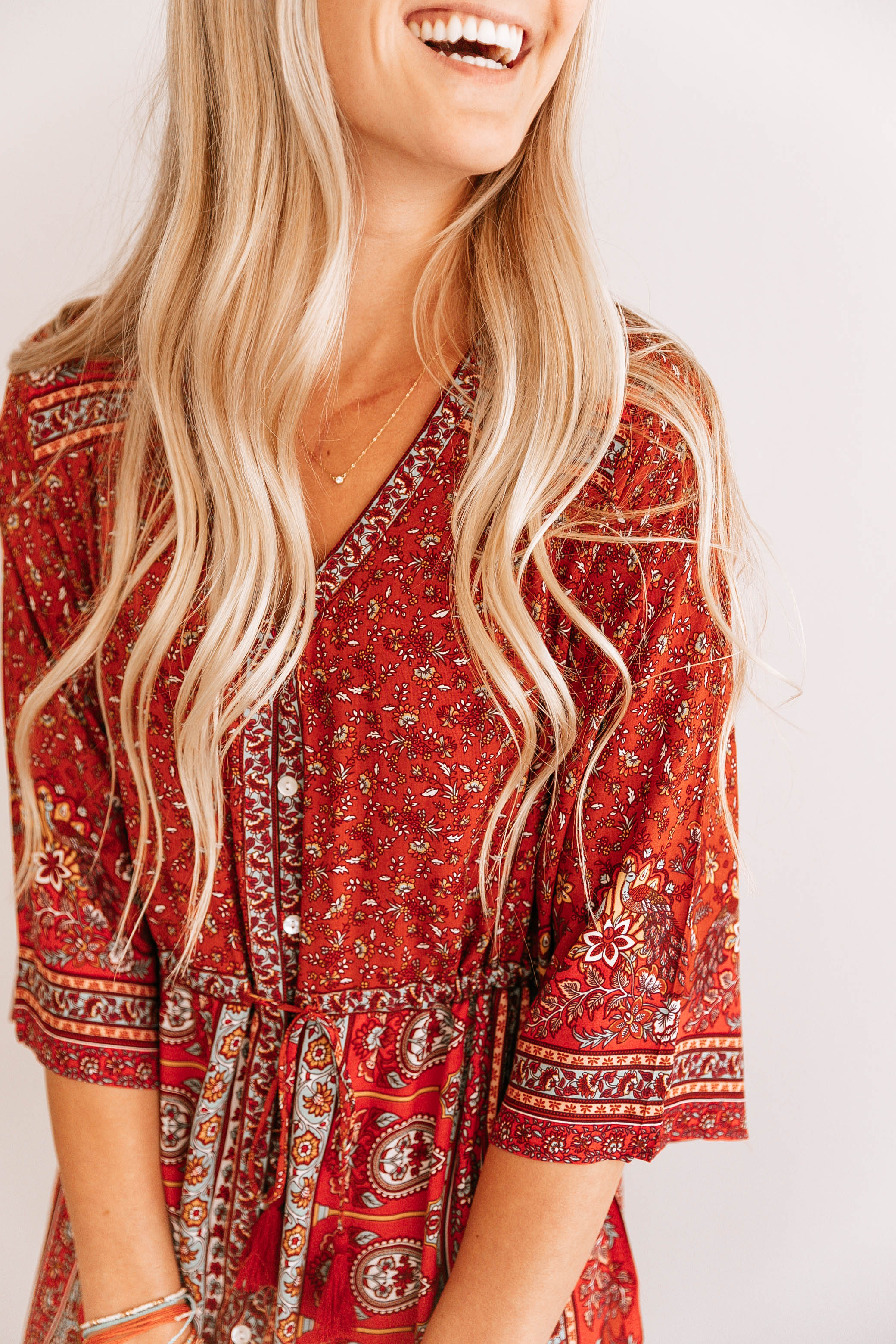 Red Floral Arabesque Dress