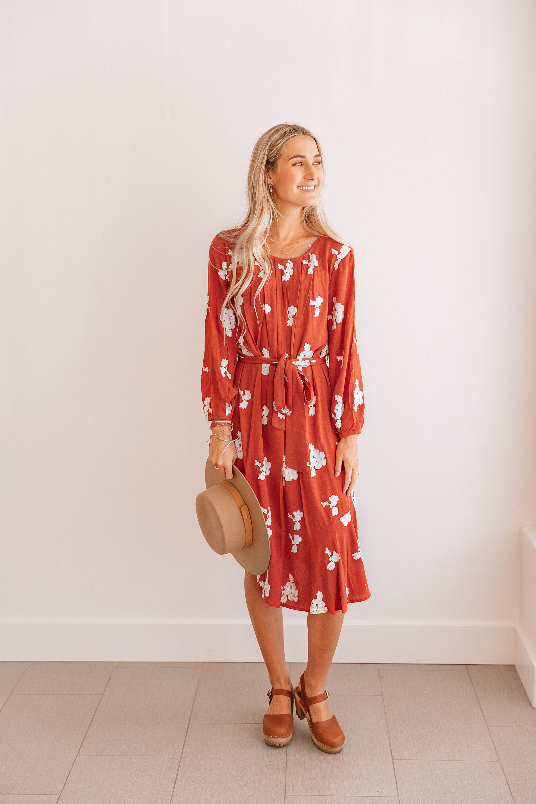 Floral Tie-Waist A-Line Dress