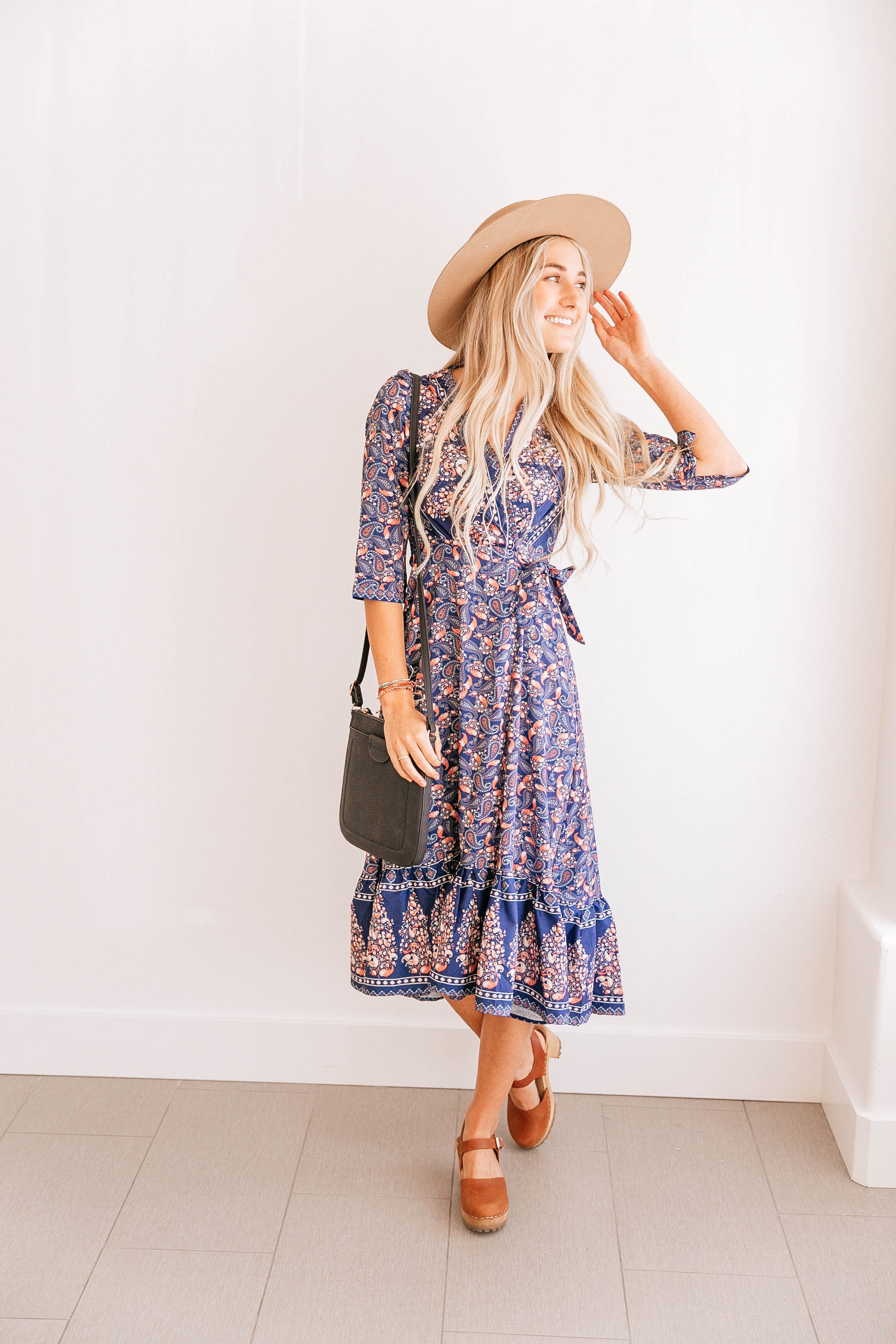 Ruffle-Hem Wrap Dress