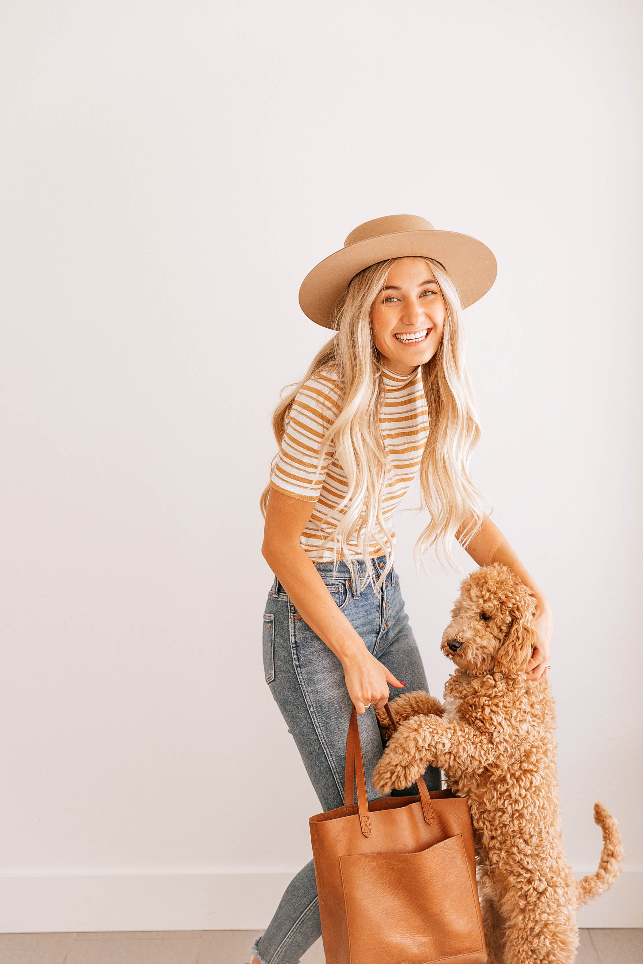 Stripe Mock Neck Tee