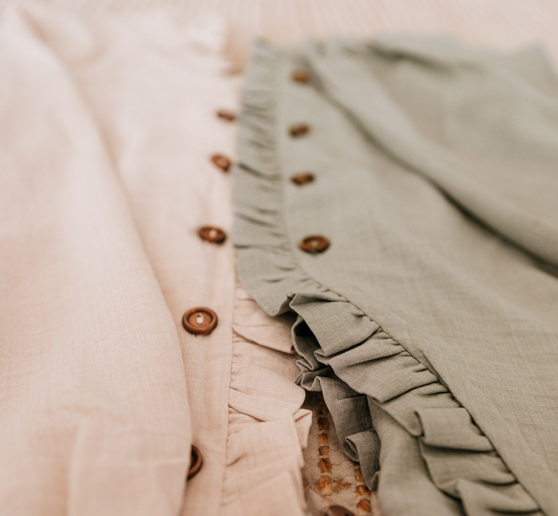 Ruffle Trim Button up Top