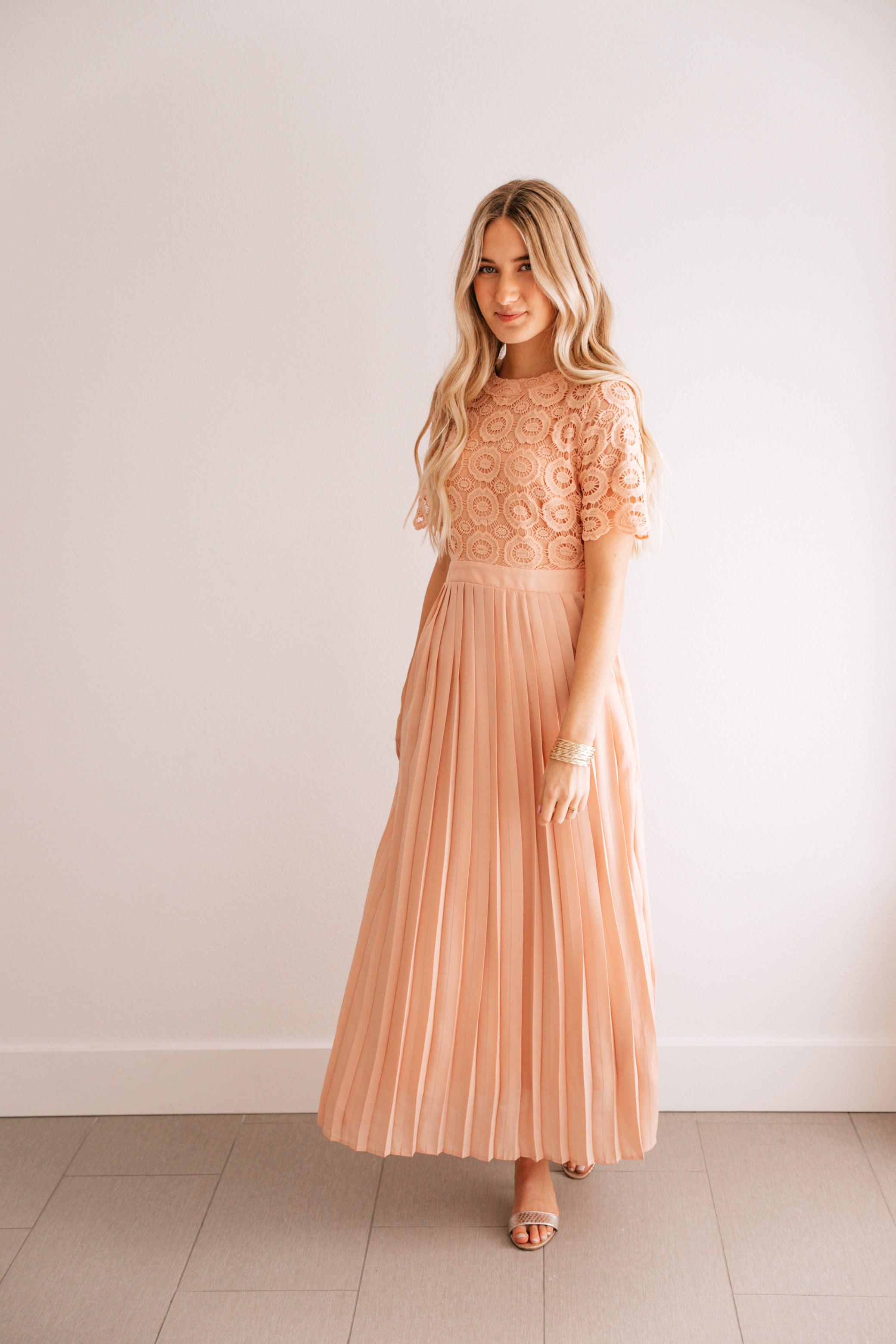 BLUSH LACE DRESS
