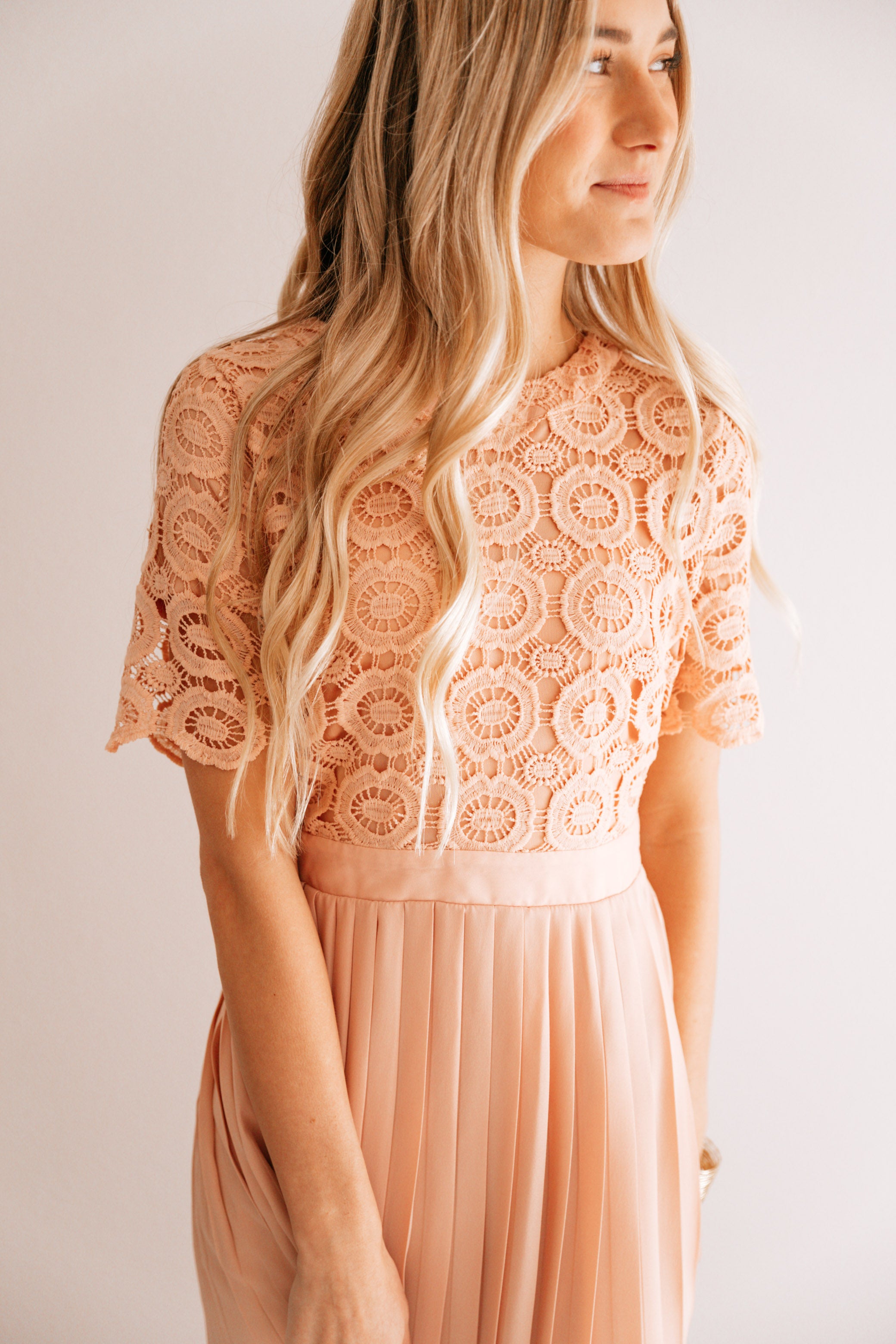 BLUSH LACE DRESS