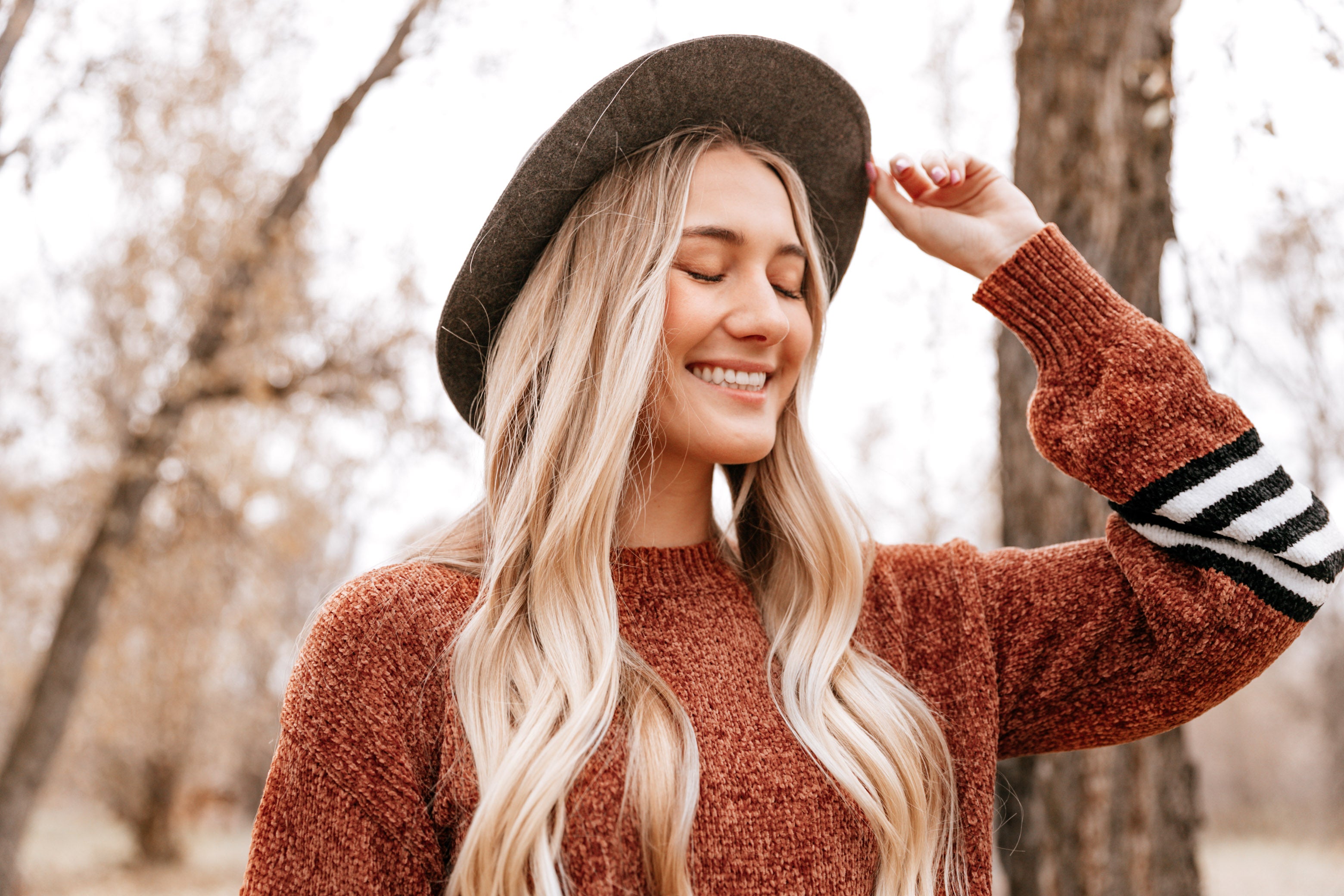 Stripe Accent Crewneck Sweater