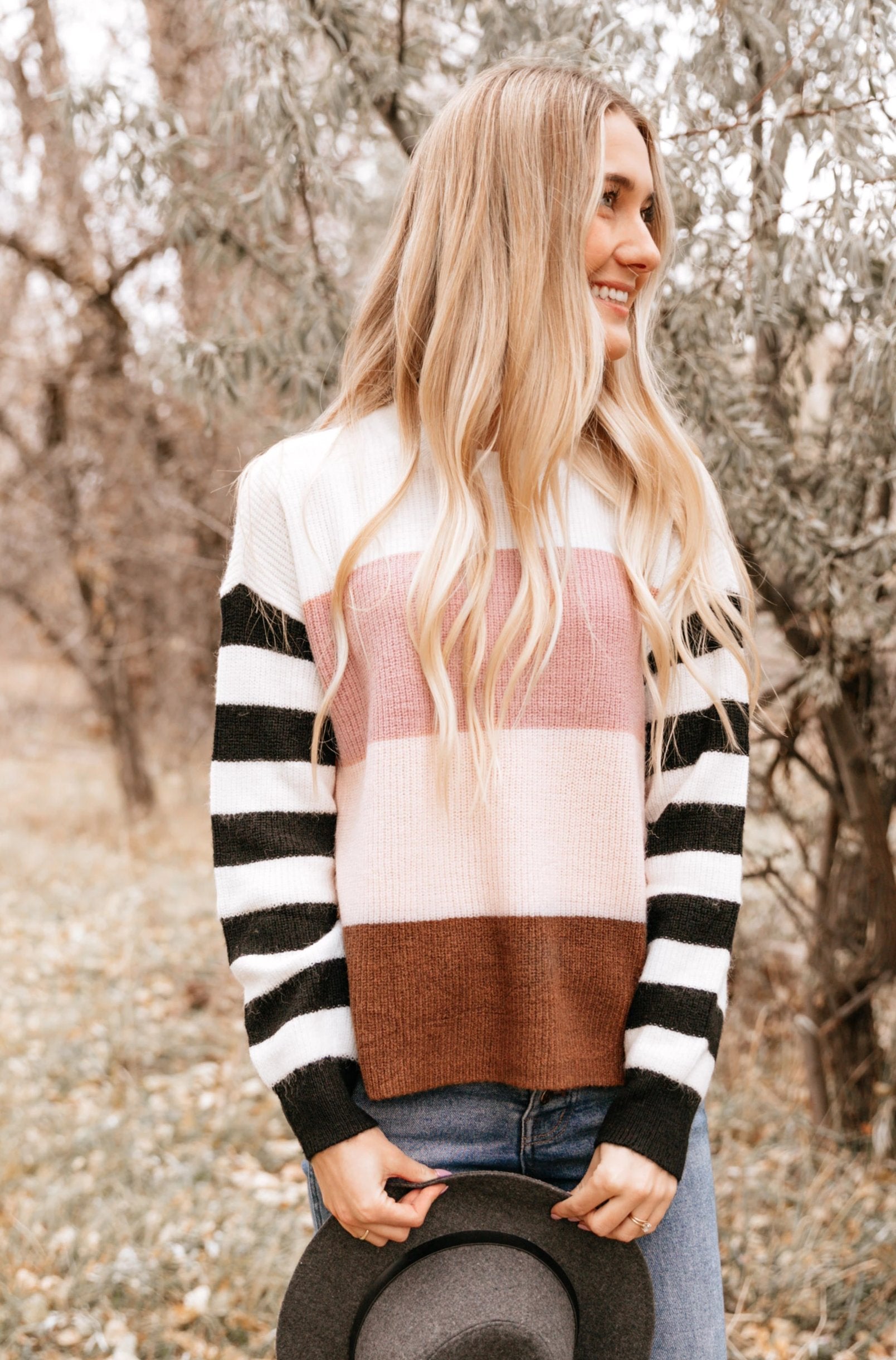 Neopolitan Contrast Sleeve Sweater