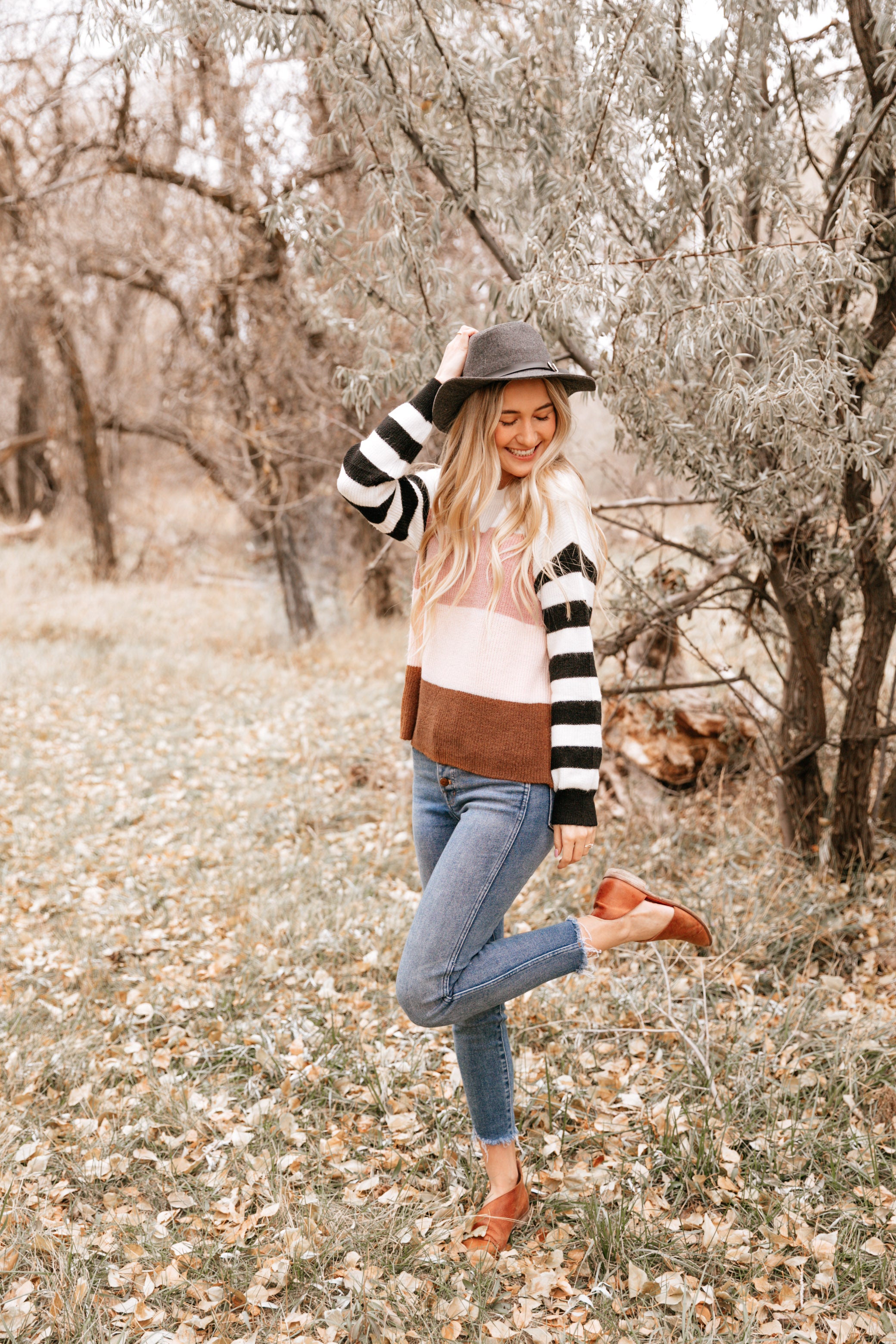 Neopolitan Contrast Sleeve Sweater