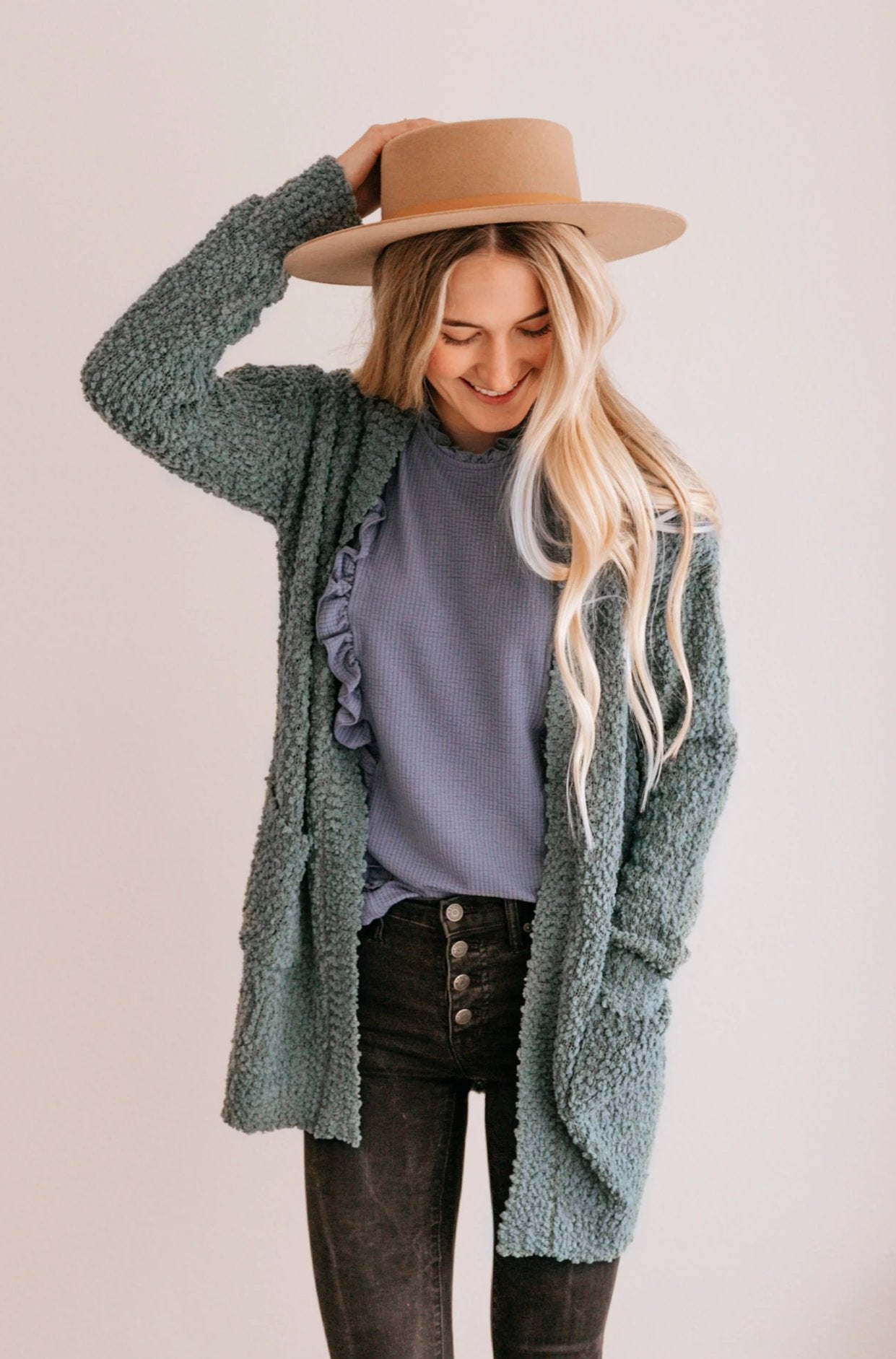 Textured Open Cardigan