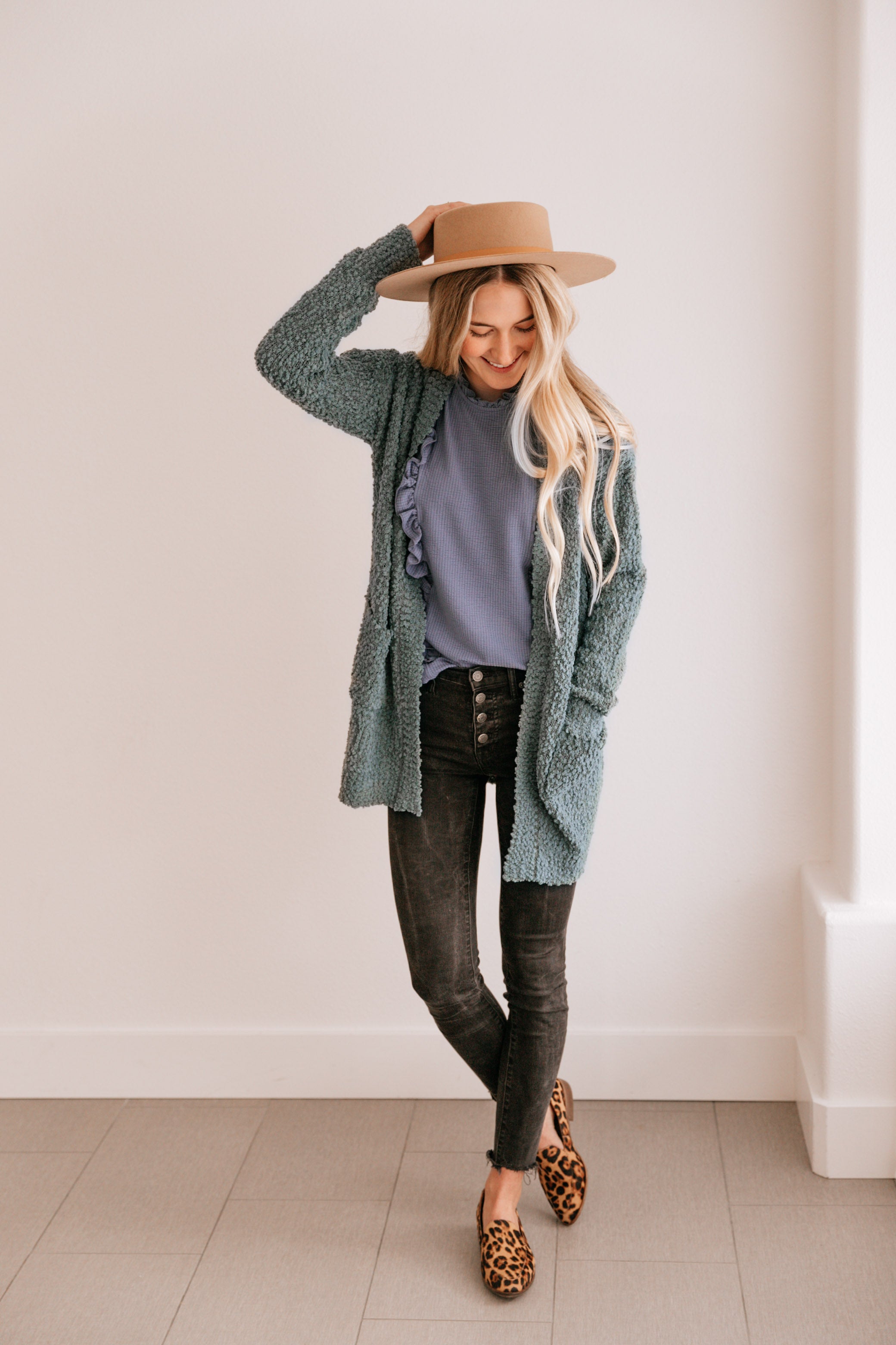 Textured Open Cardigan
