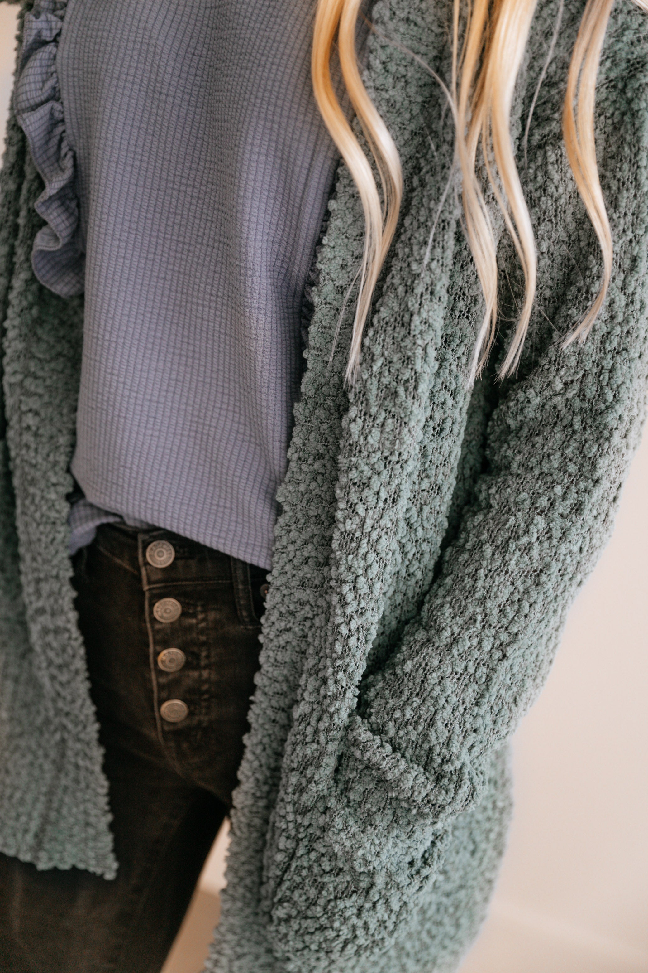 Textured Open Cardigan