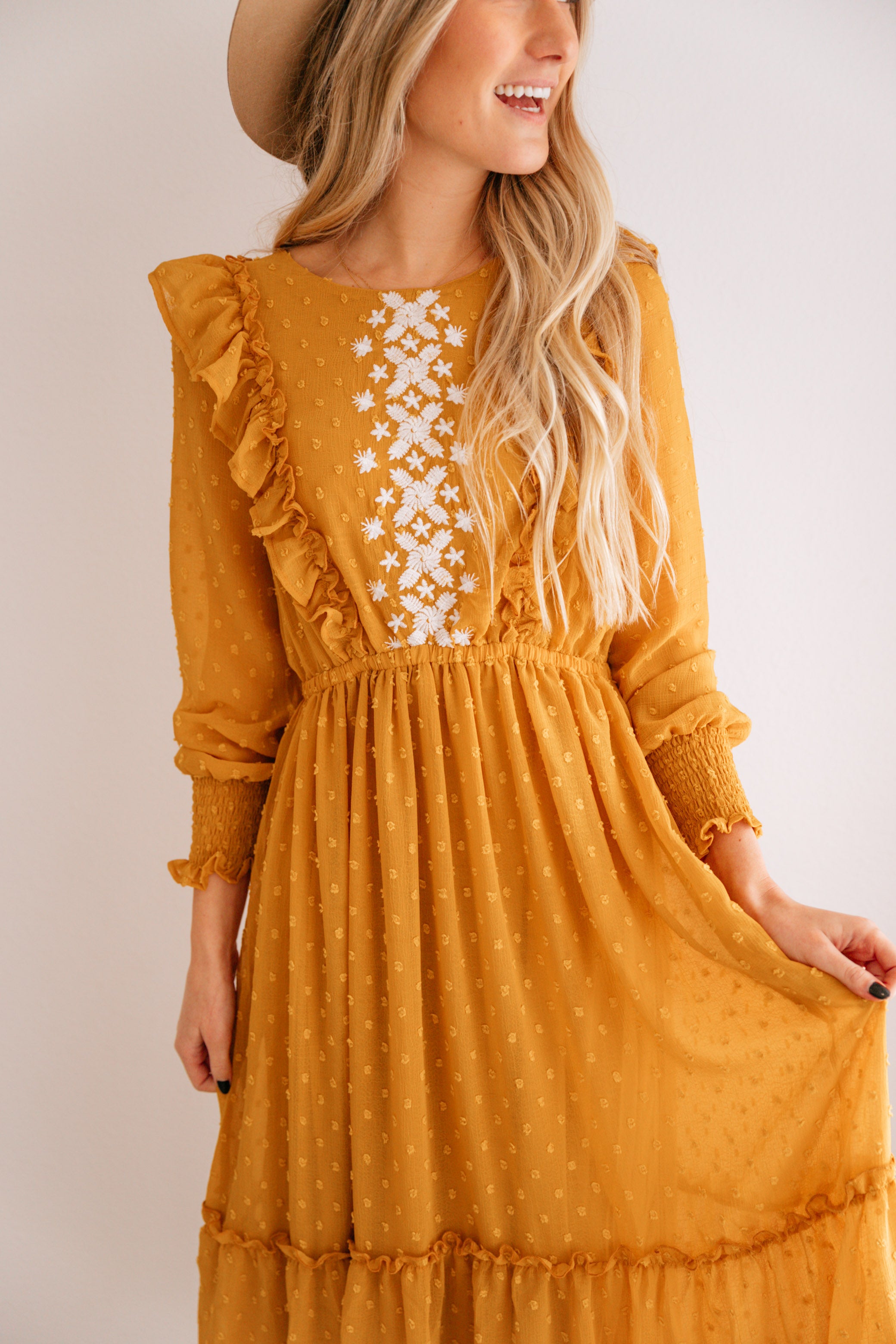 Goldie Dot Embroidered Dress