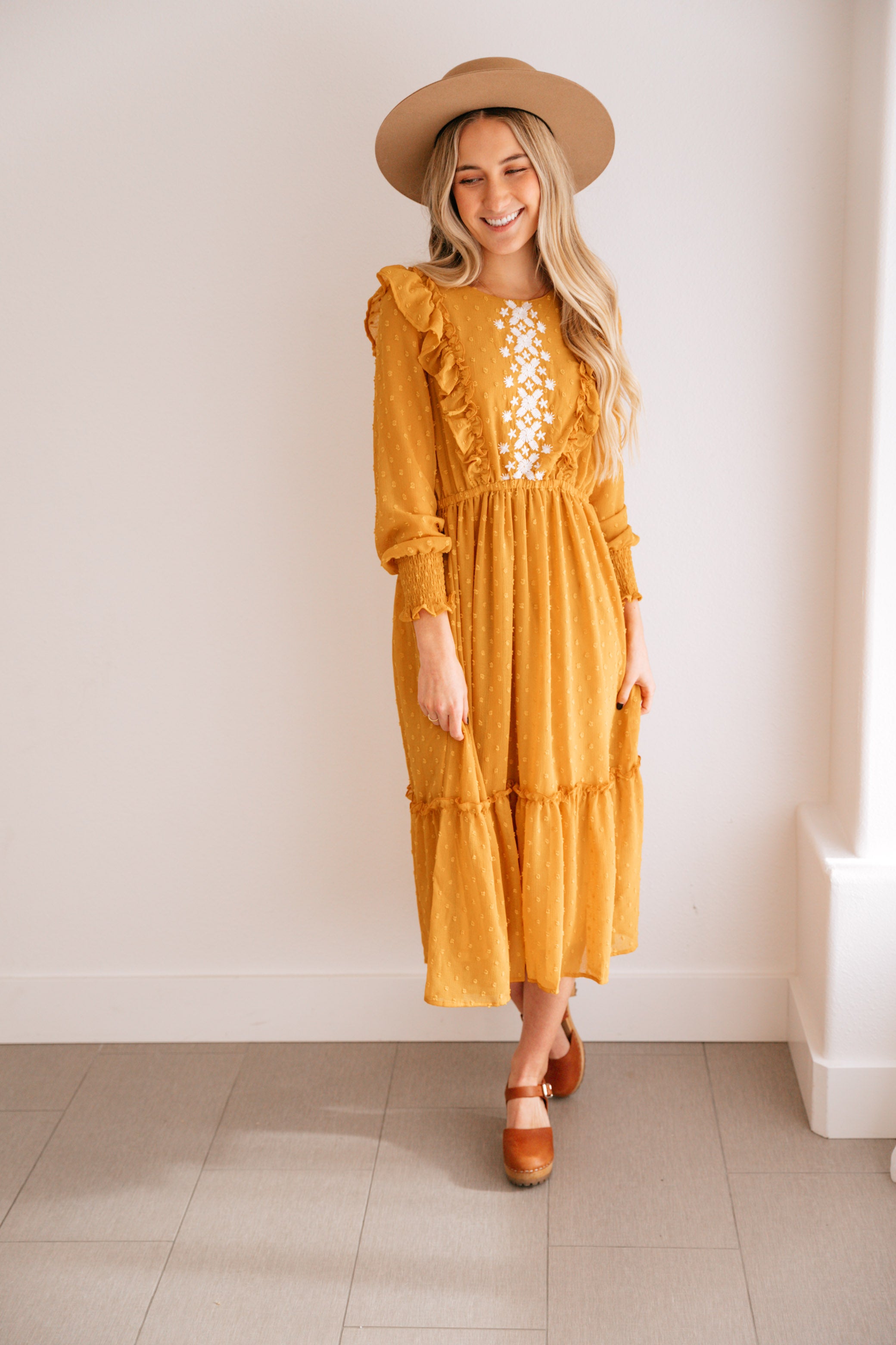 Goldie Dot Embroidered Dress