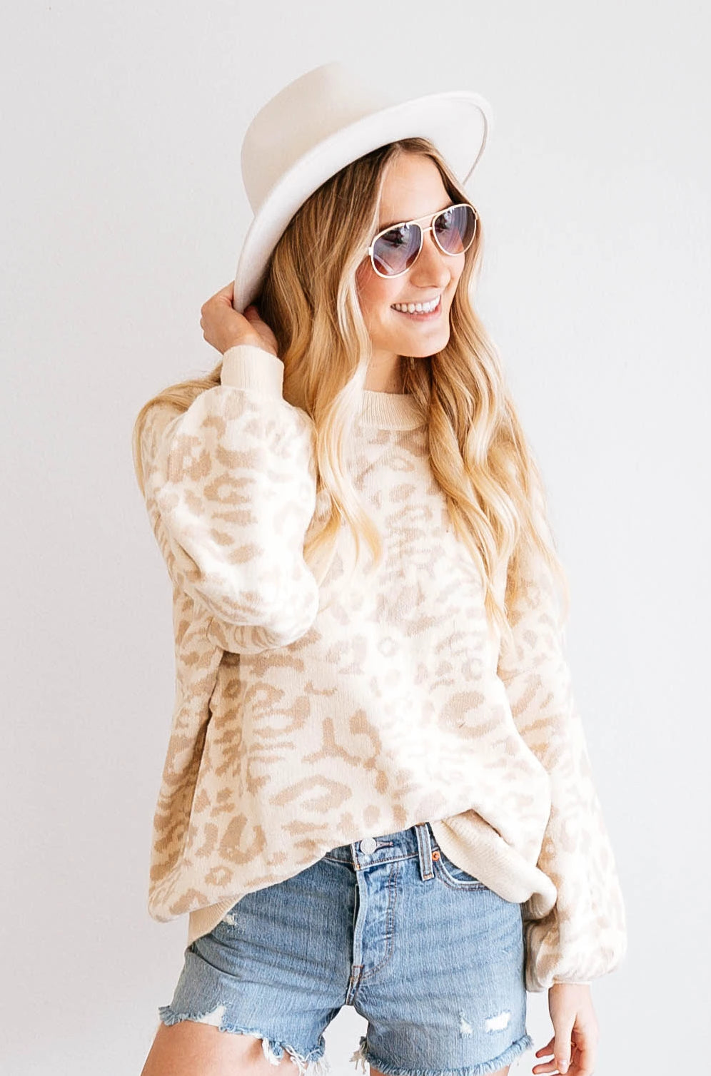 NATURAL LEOPARD SWEATER