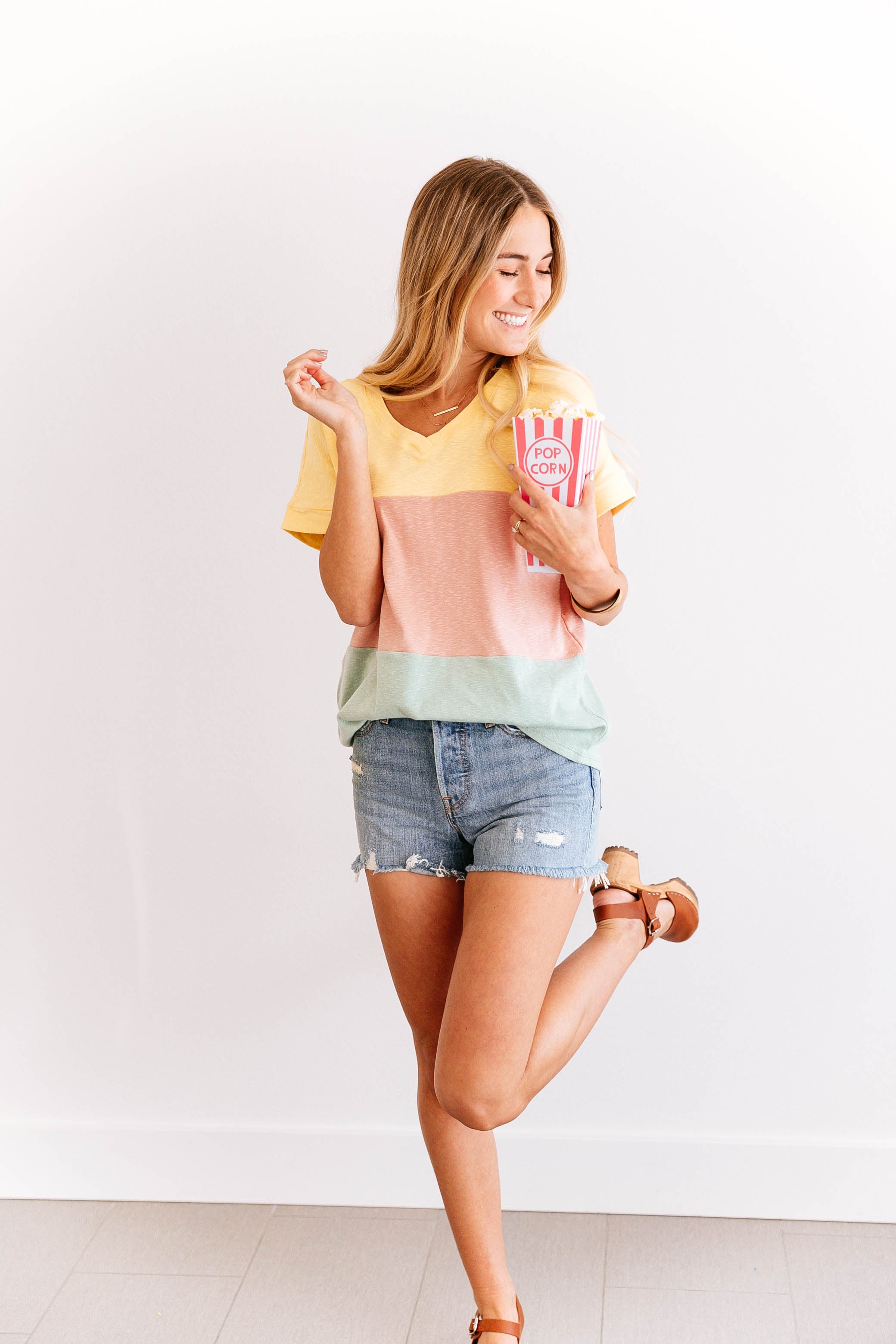 PASTEL COLOR BLOCK TEE